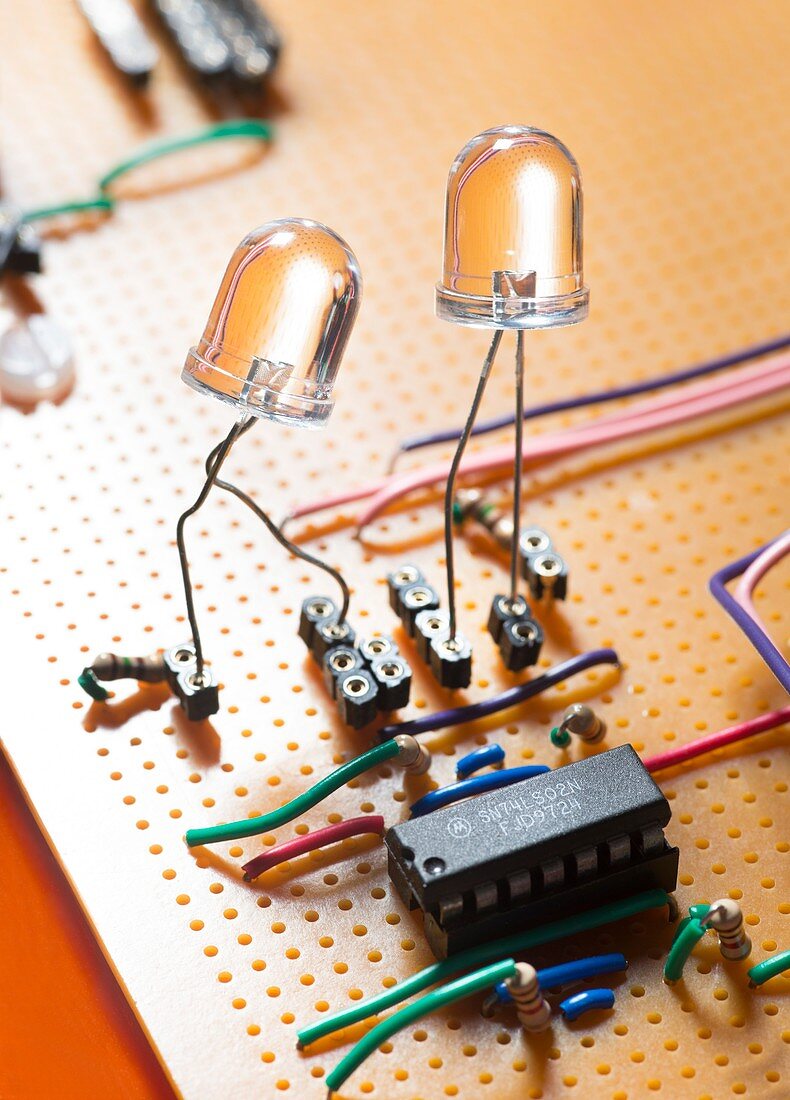 LEDs on circuit board