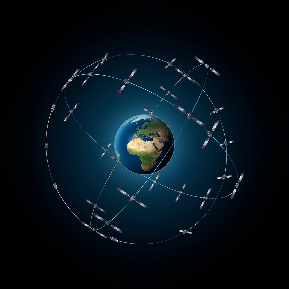 Galileo satellite network, illustration