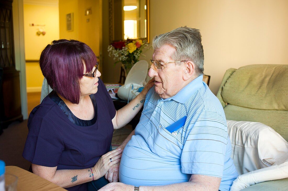 Care home resident and carer