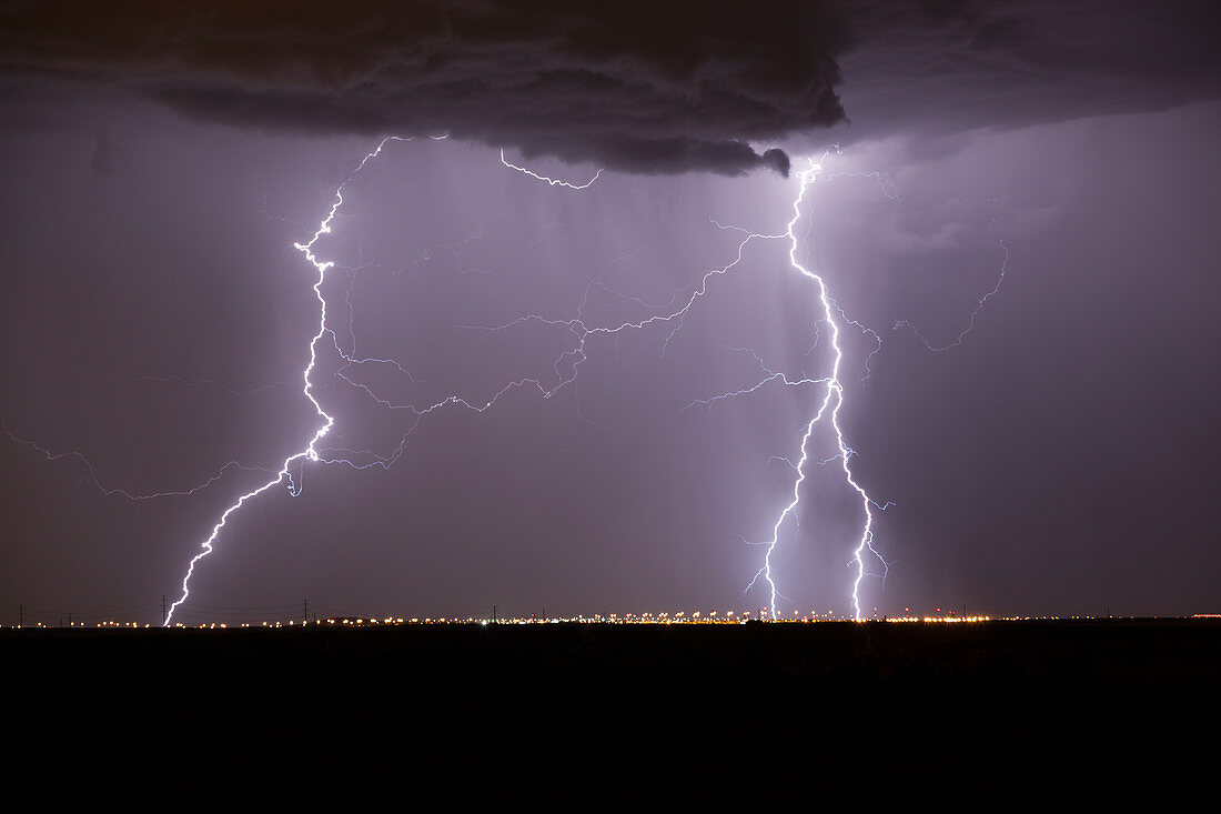 Lightning strikes, Colorado, USA