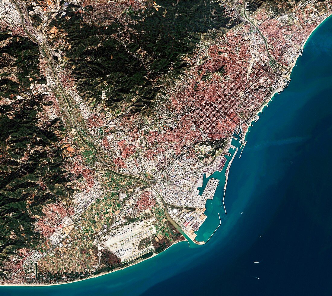 Barcelona, Spain, satellite image