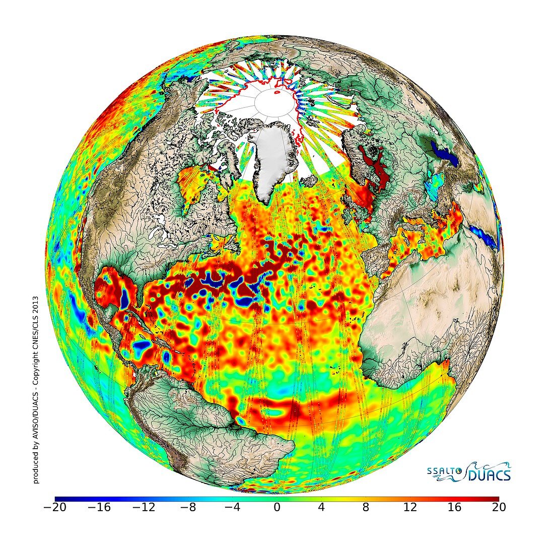 Average sea surface topography, 2013