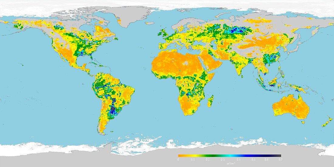Global soil moisture, May 2016, satellite image