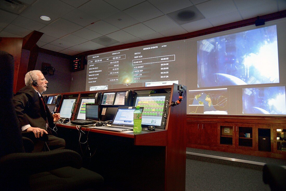 Orion spacecraft test flight control centre, 2014