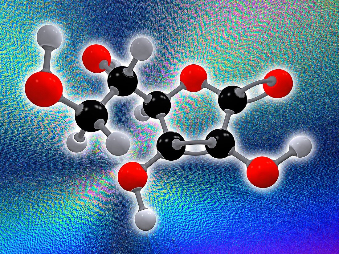 Vitamin C (ascorbic acid) molecule