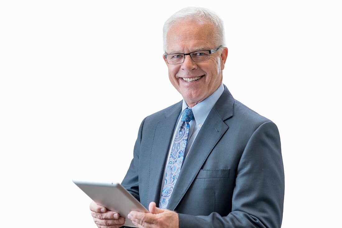 Man with digital tablet