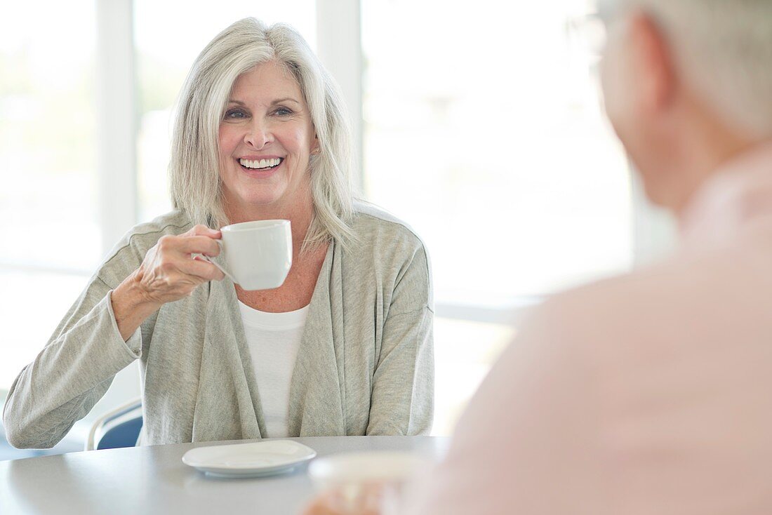 Senior woman with cup of tea