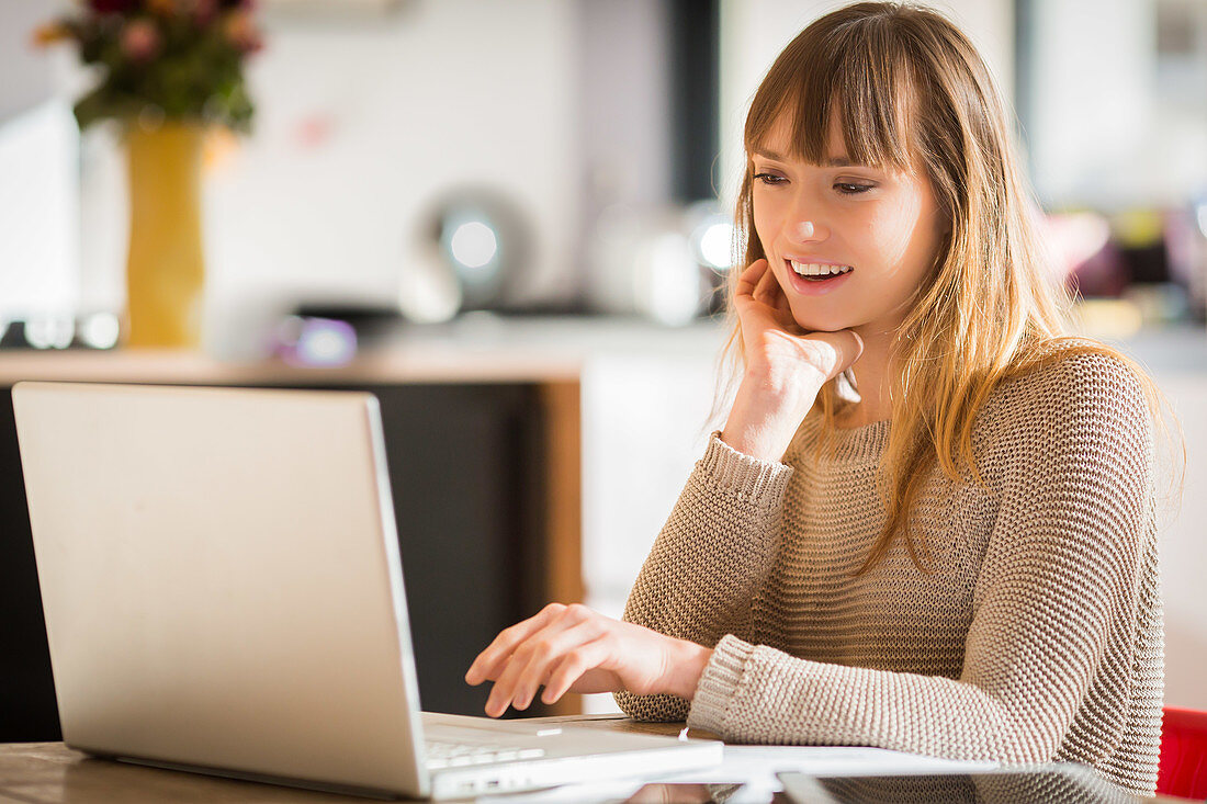 Woman using a laptop computer