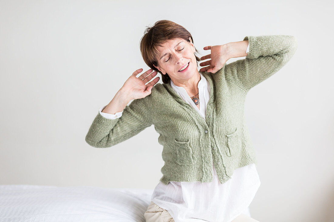 Senior woman doing stretching