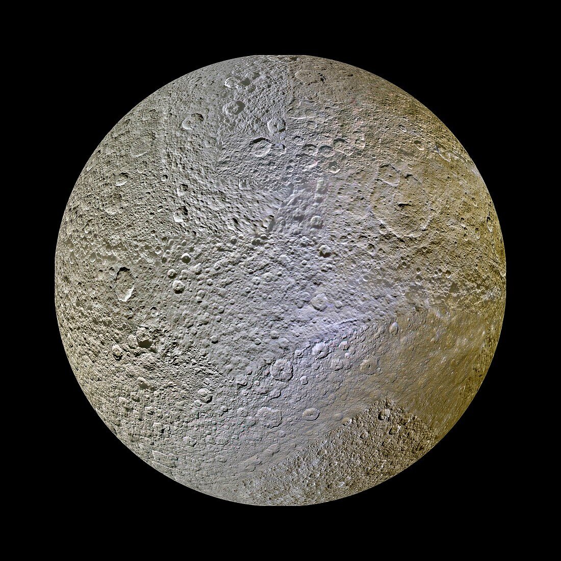 Saturn's moon Rhea, Cassini image