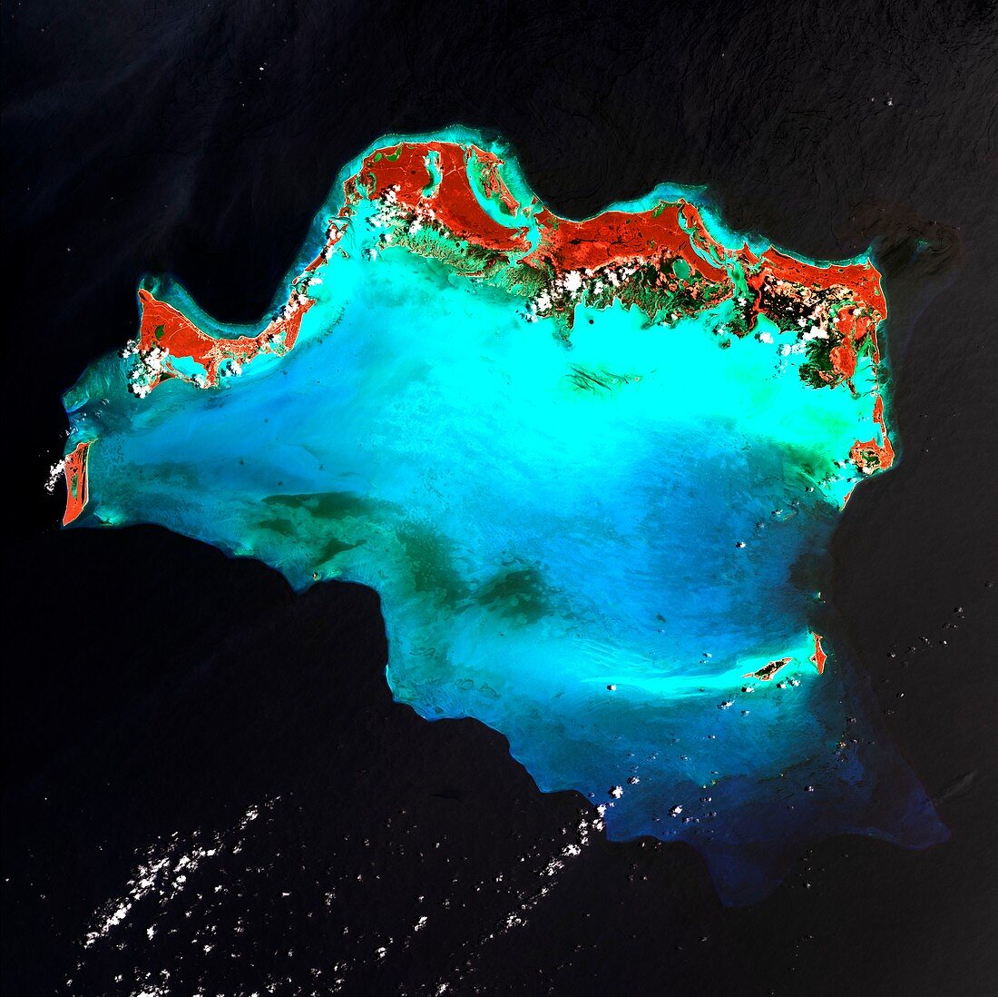 Caicos Islands, satellite image