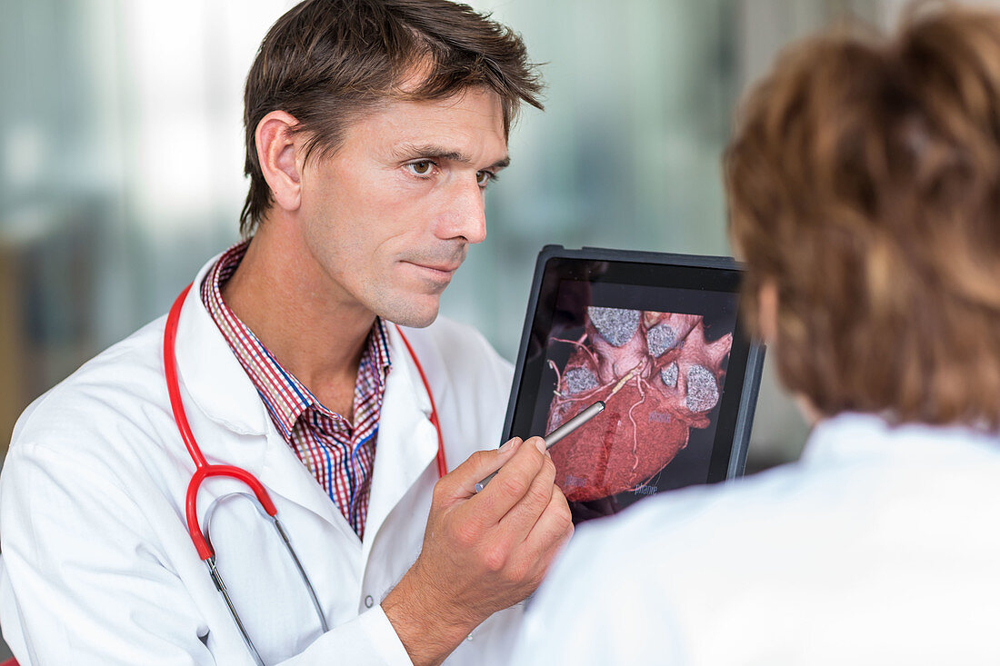 Doctor using a tablet PC