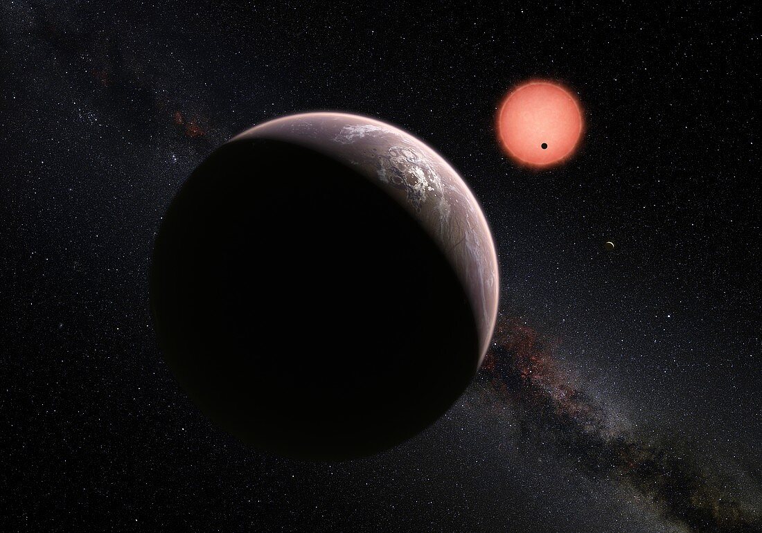 Planets in TRAPPIST-1 system, illustration