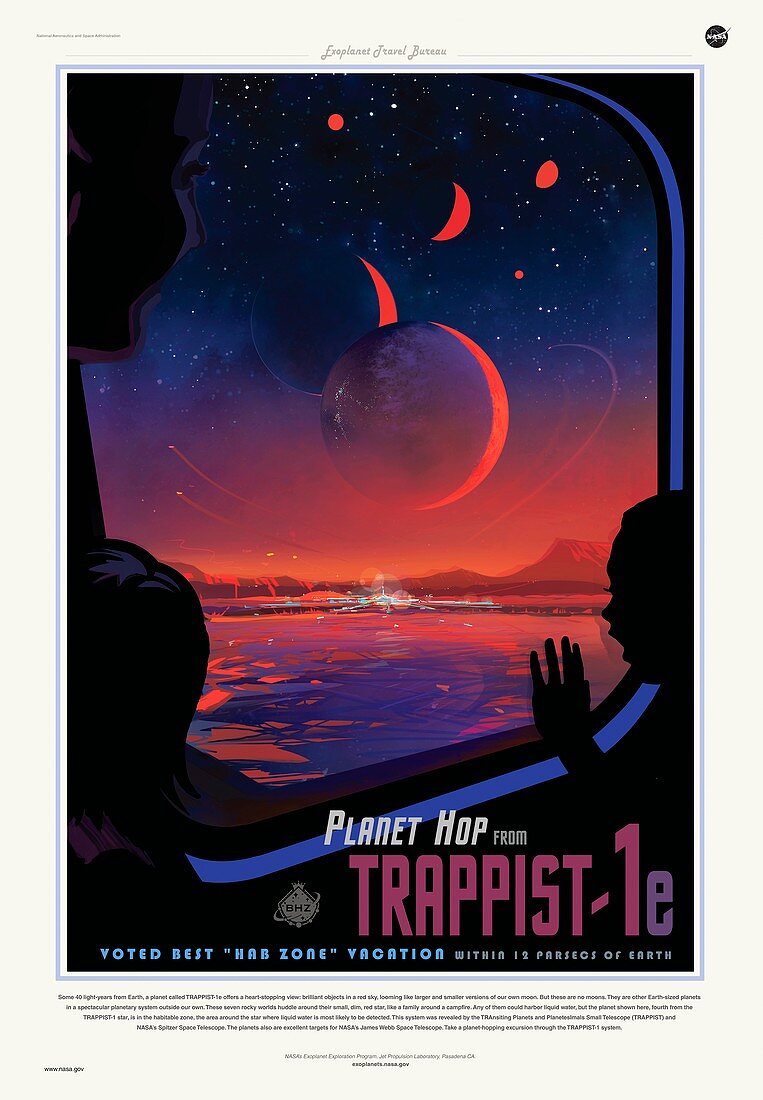 TRAPPIST-1 planetary tourism, illustration