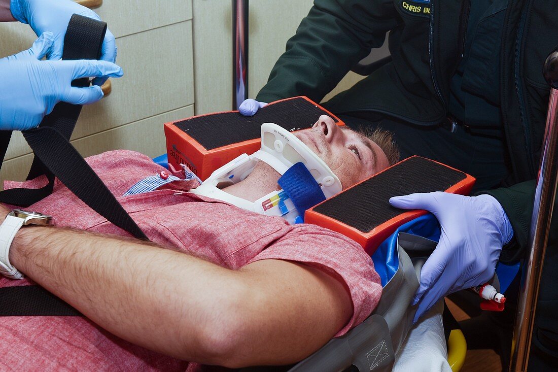 Immobilisation of patient after fall