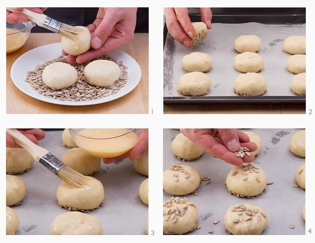 How to make quick bread rolls with sunflower seeds