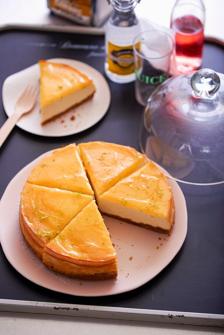 Lime and lemon curd cheesecake