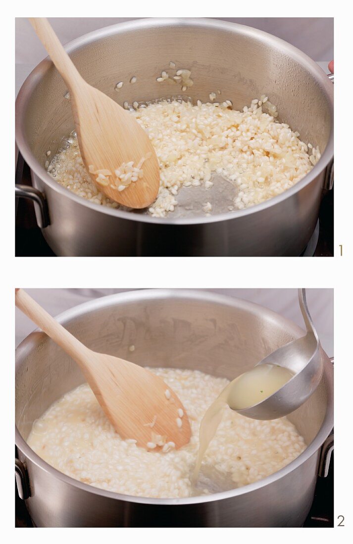 Risotto being made the classic way