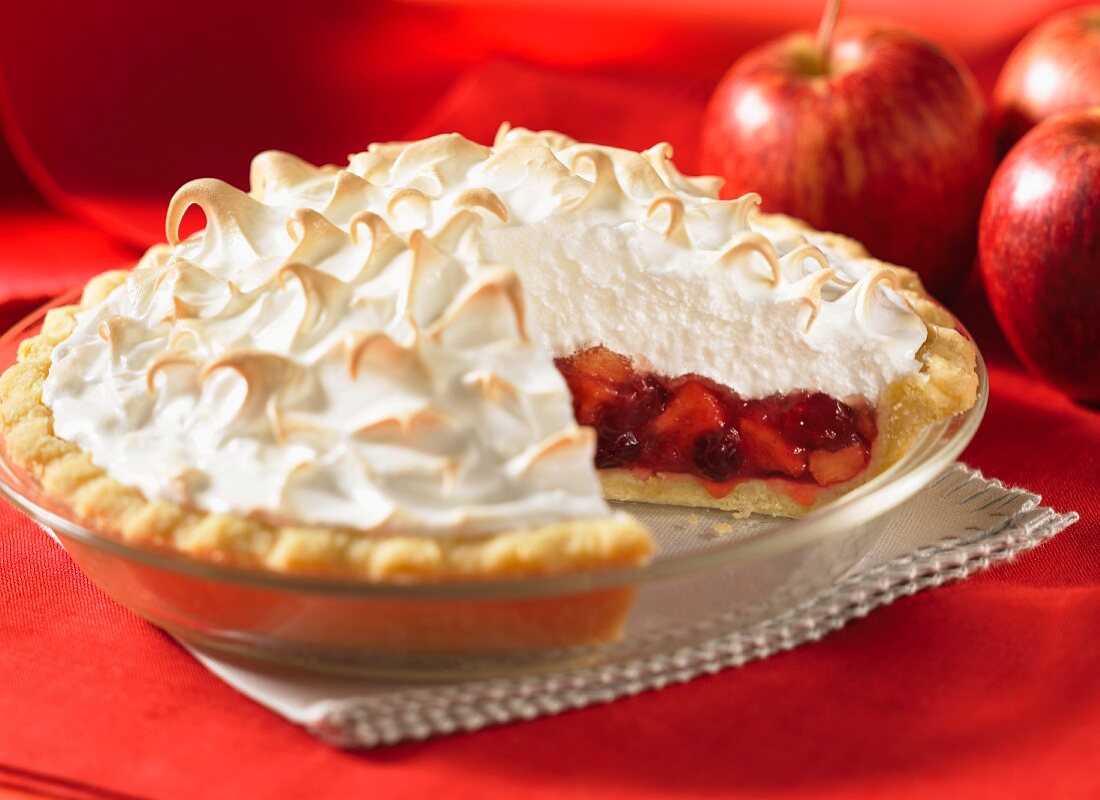 Apfel-Cranberry Pie mit Meringue