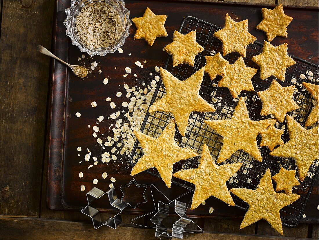 Star Shaped Salted Oatmeal Biscuits