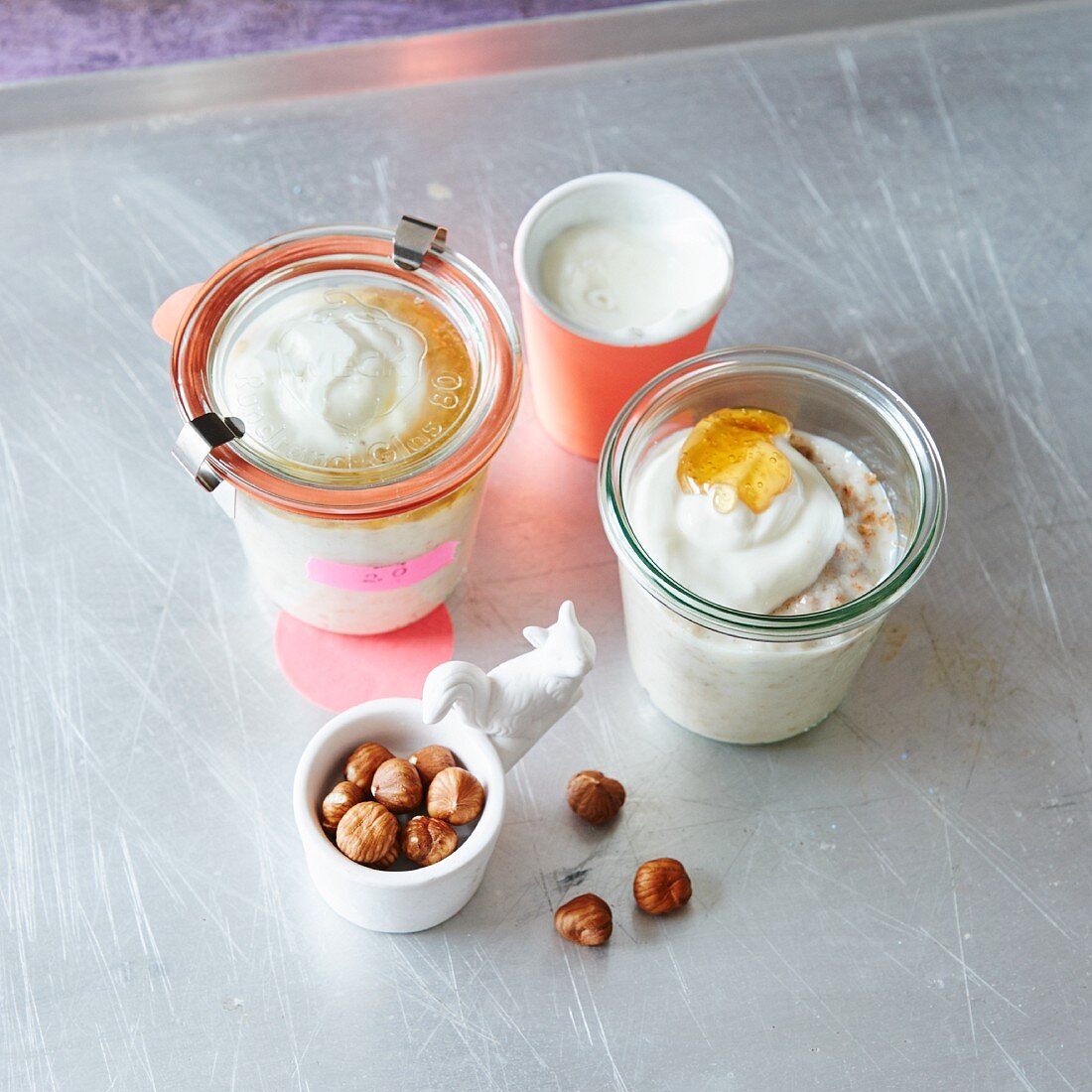 Classic porridge with honey and hazelnuts