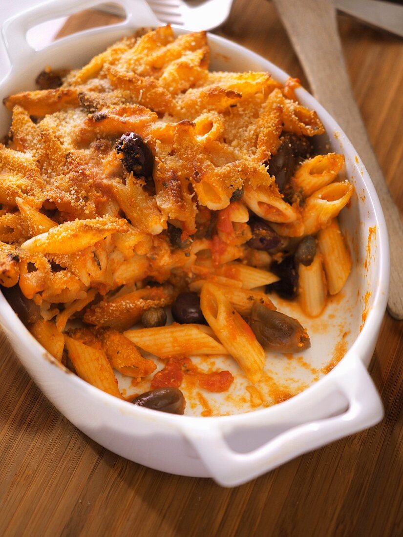 Pennette Mediterranee al forno, baked pasta, Italy, Europe