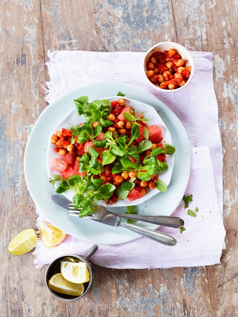 Chickpea and melon salad