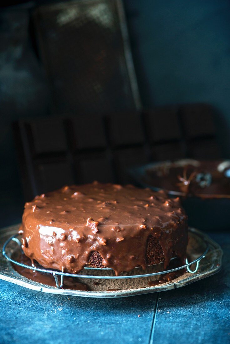 Chocolate cake with nuts