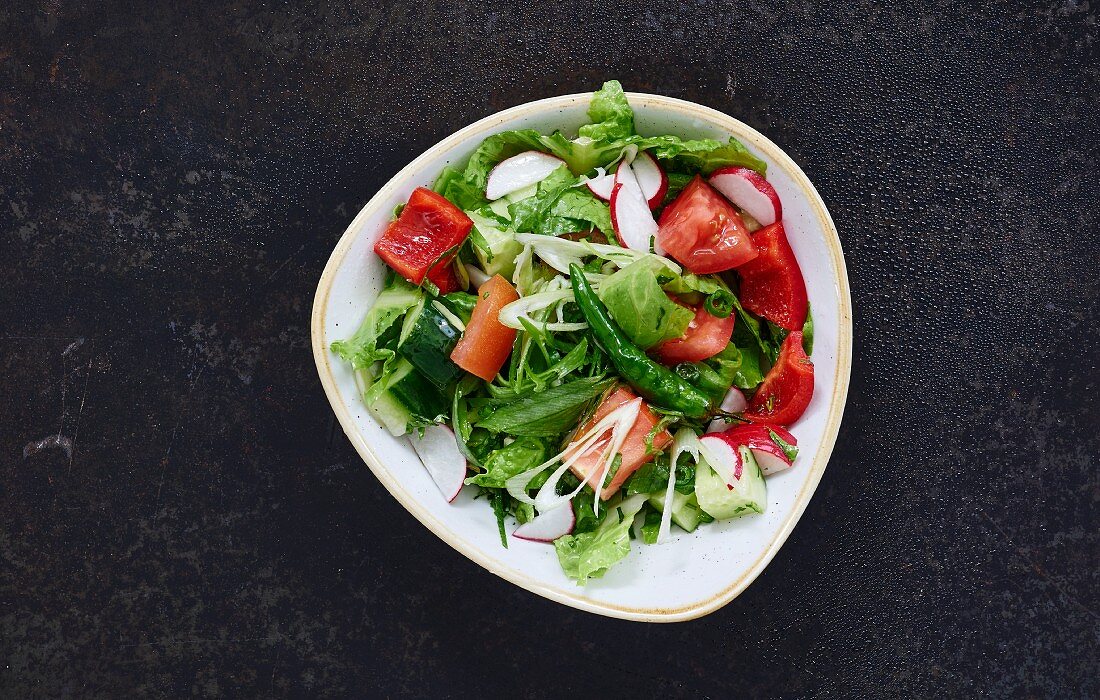 Fattoush with chilli (Lebanon)