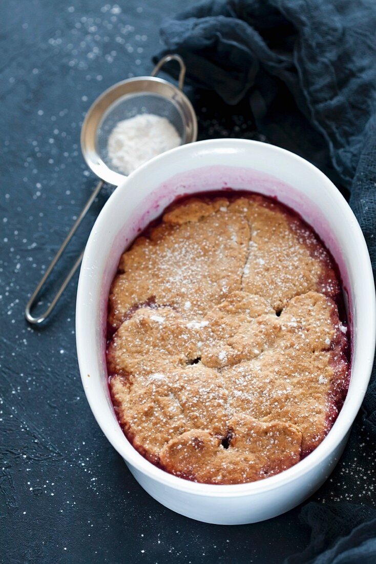 Berry bake in a baking dish