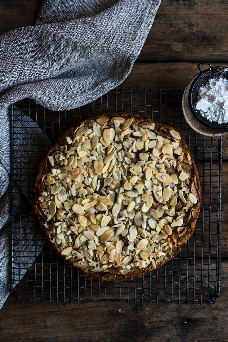 Spiced pear and almond cake