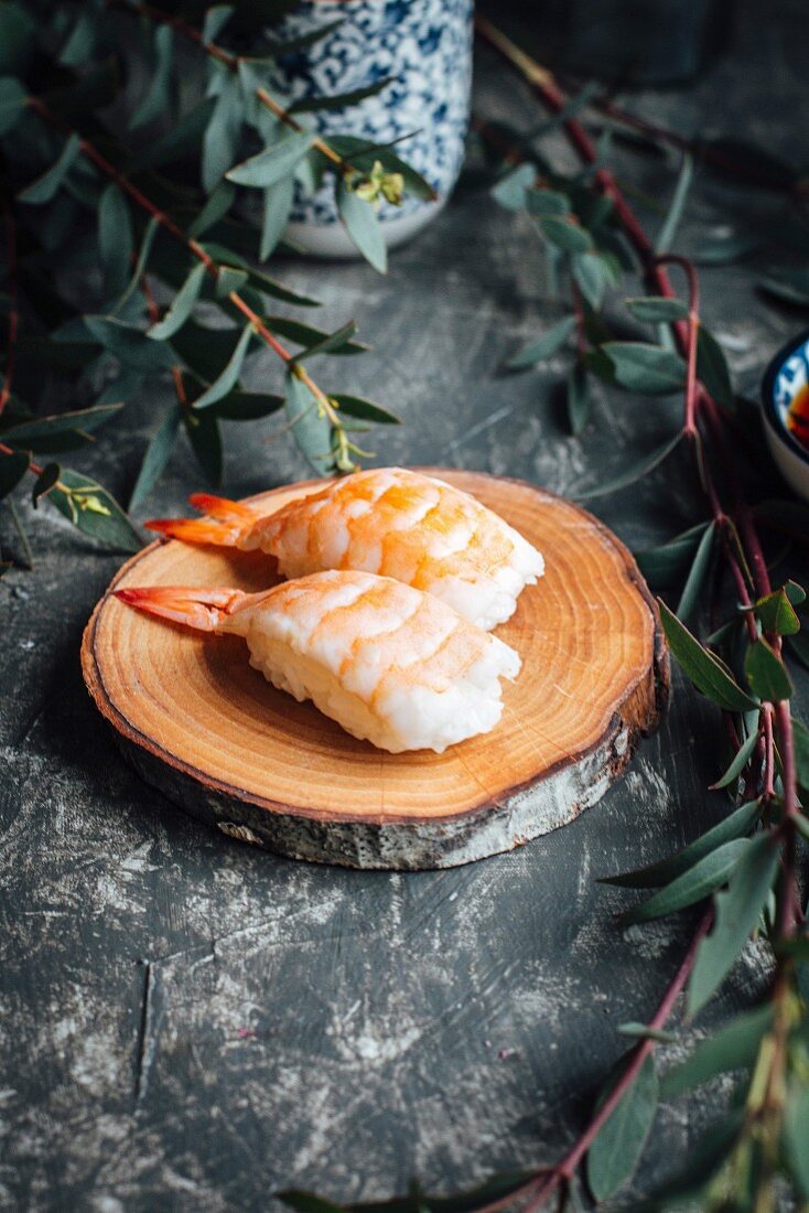 Nigiri-Sushi mit Garnelen