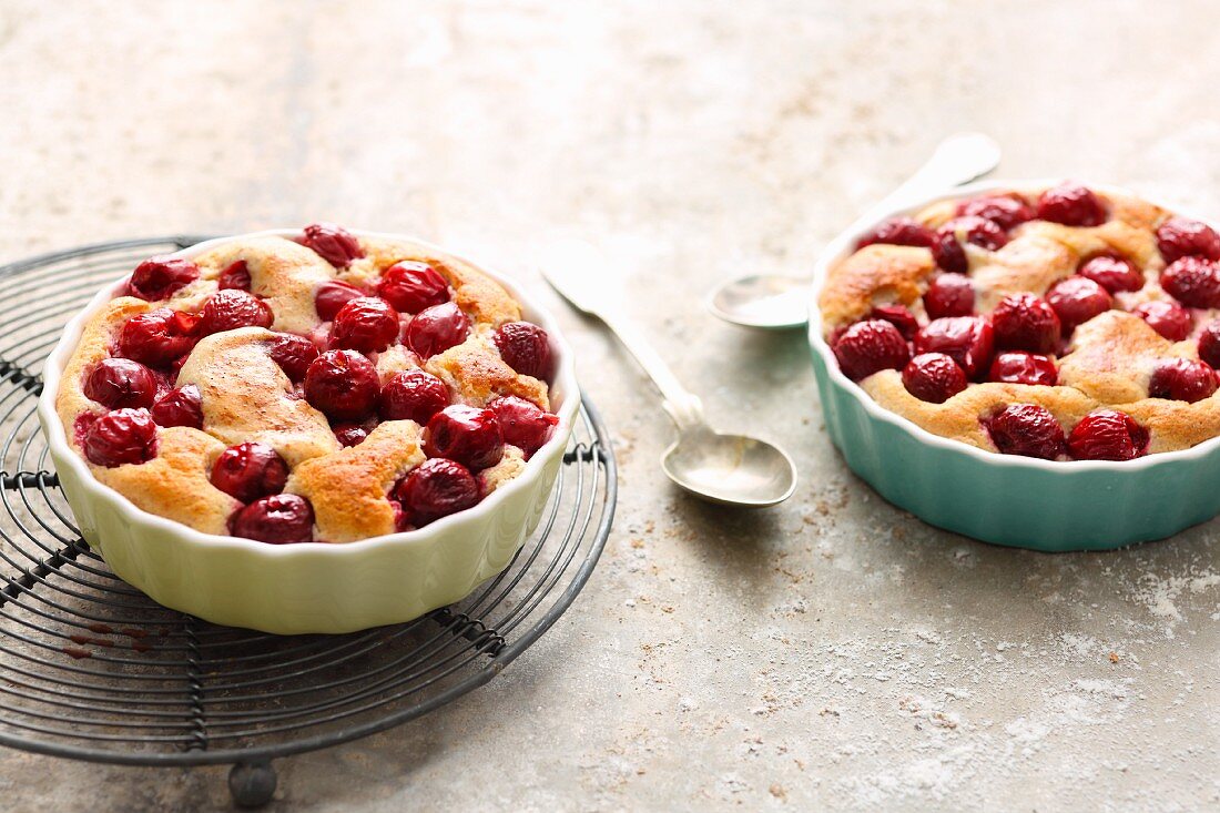 Quick and easy mini cherry clafoutis