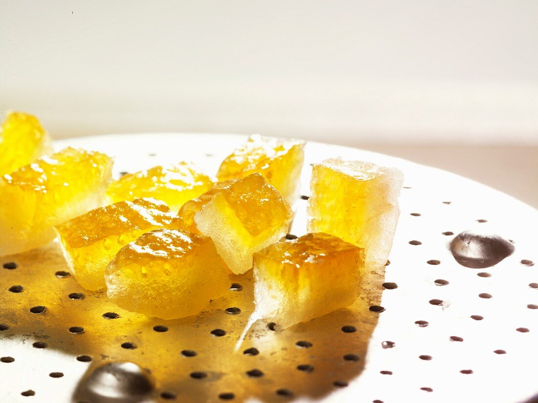 Candied orange peel cubes