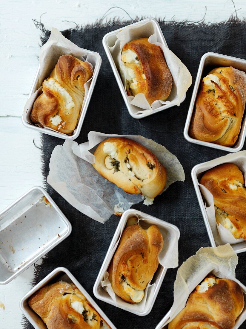 Small goat's cheese bread loaves