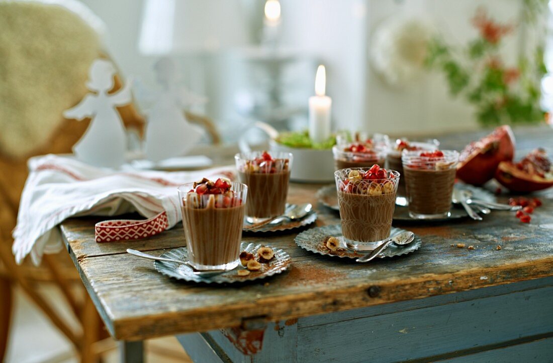 Chocolate mousse with ginger for Christmas