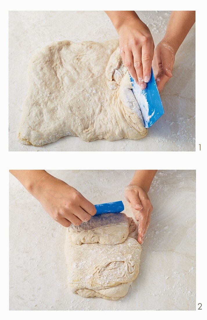 Fold the bread dough