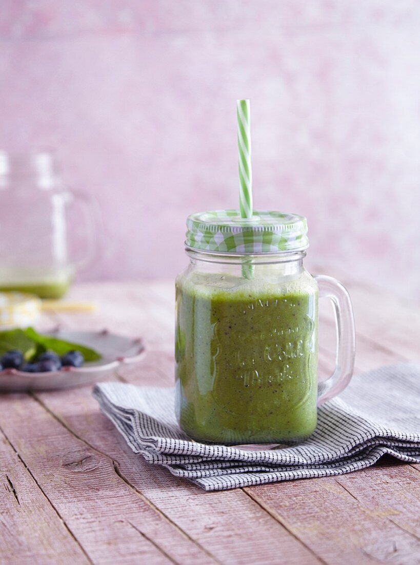 A spinach, avocado, and blueberry smoothie - 'Olivia's Green Secret'