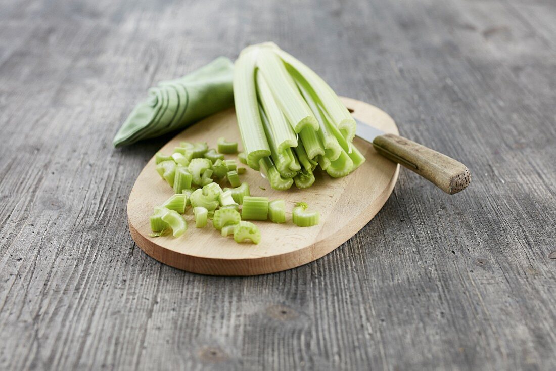 Celery, partly chopped