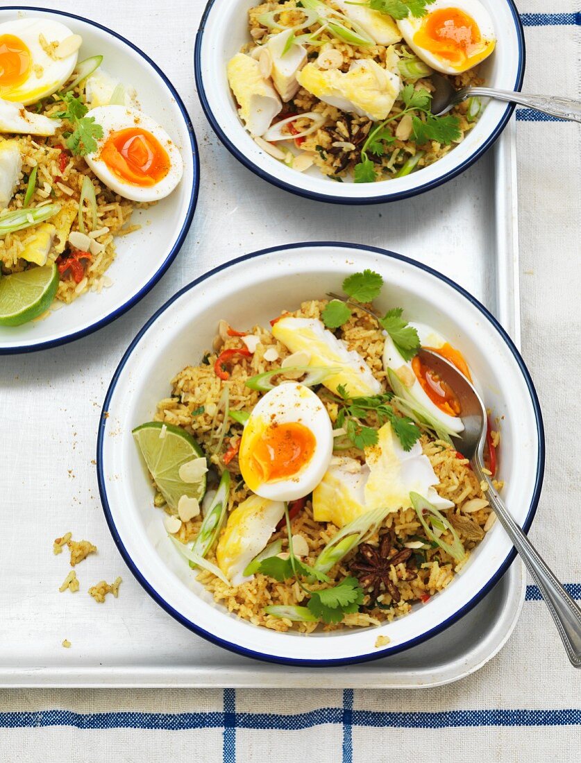 Kedgeree (Reisgericht mit Fisch und Eiern, England)