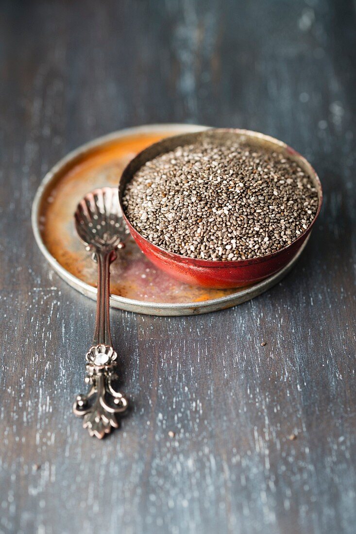 A bowl of chia seeds