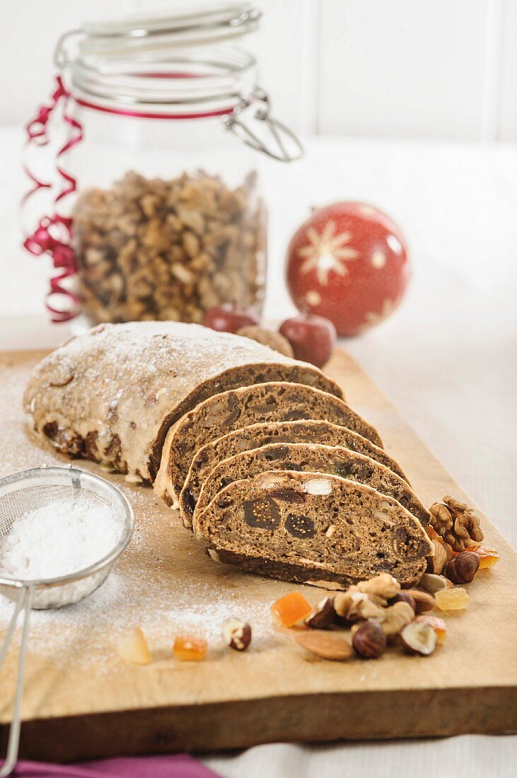 Fruit bread with nuts