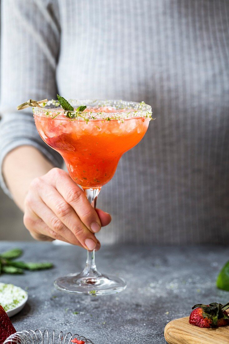 Strawberry Champagne Margarita