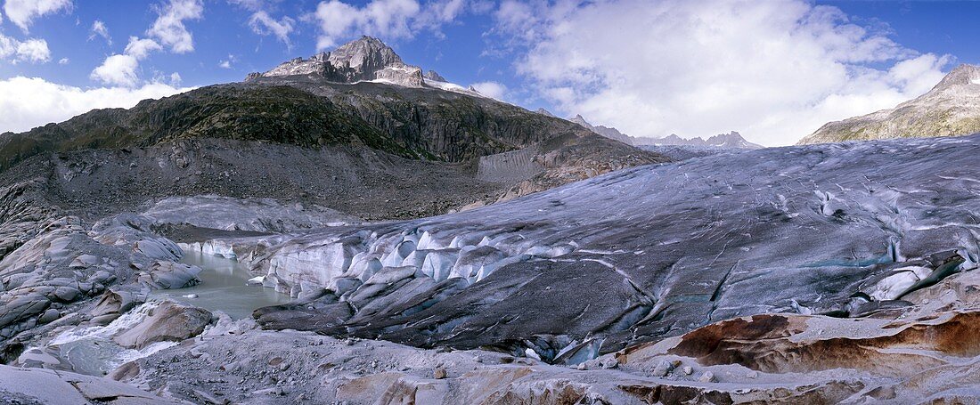 Formation of Rhone glacier lake, 2007