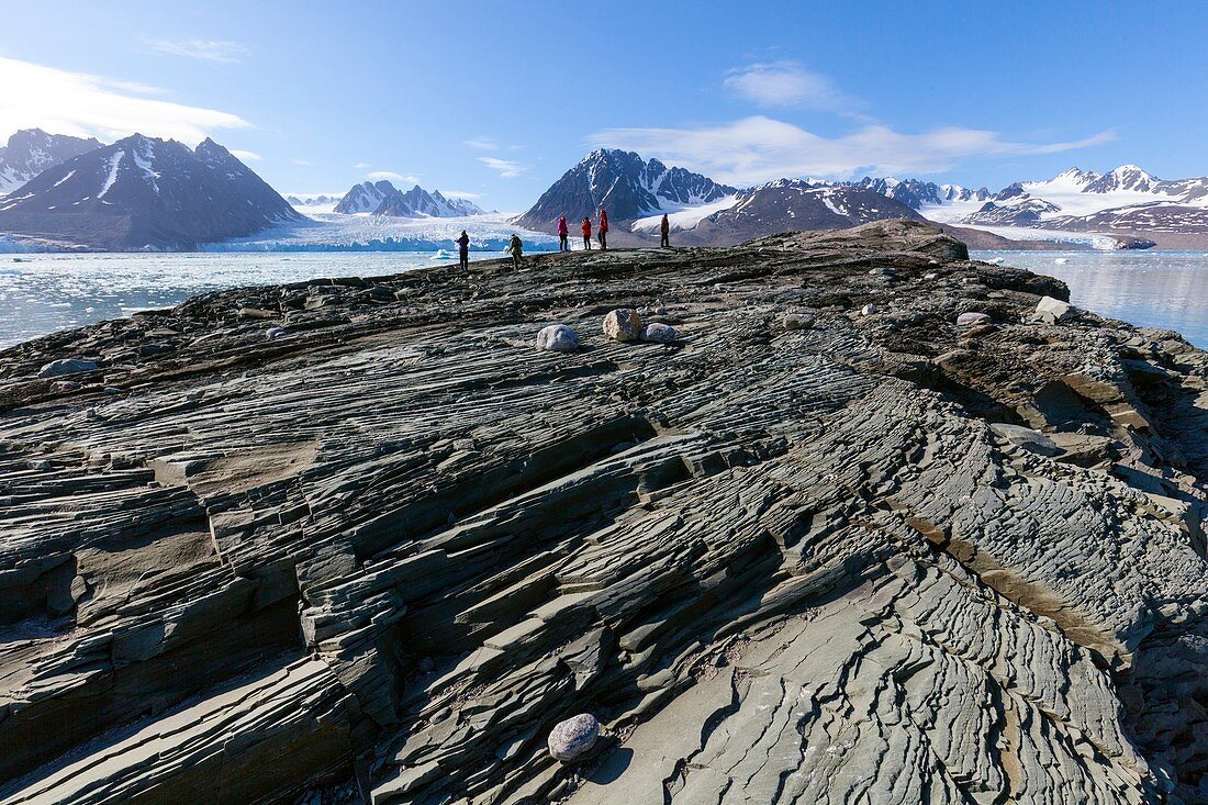 Islet exposed by retreating glacier, Svalbard