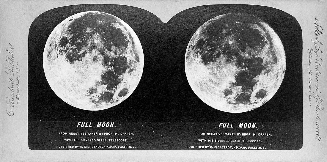 Full Moon in 1870s, stereoscopic card