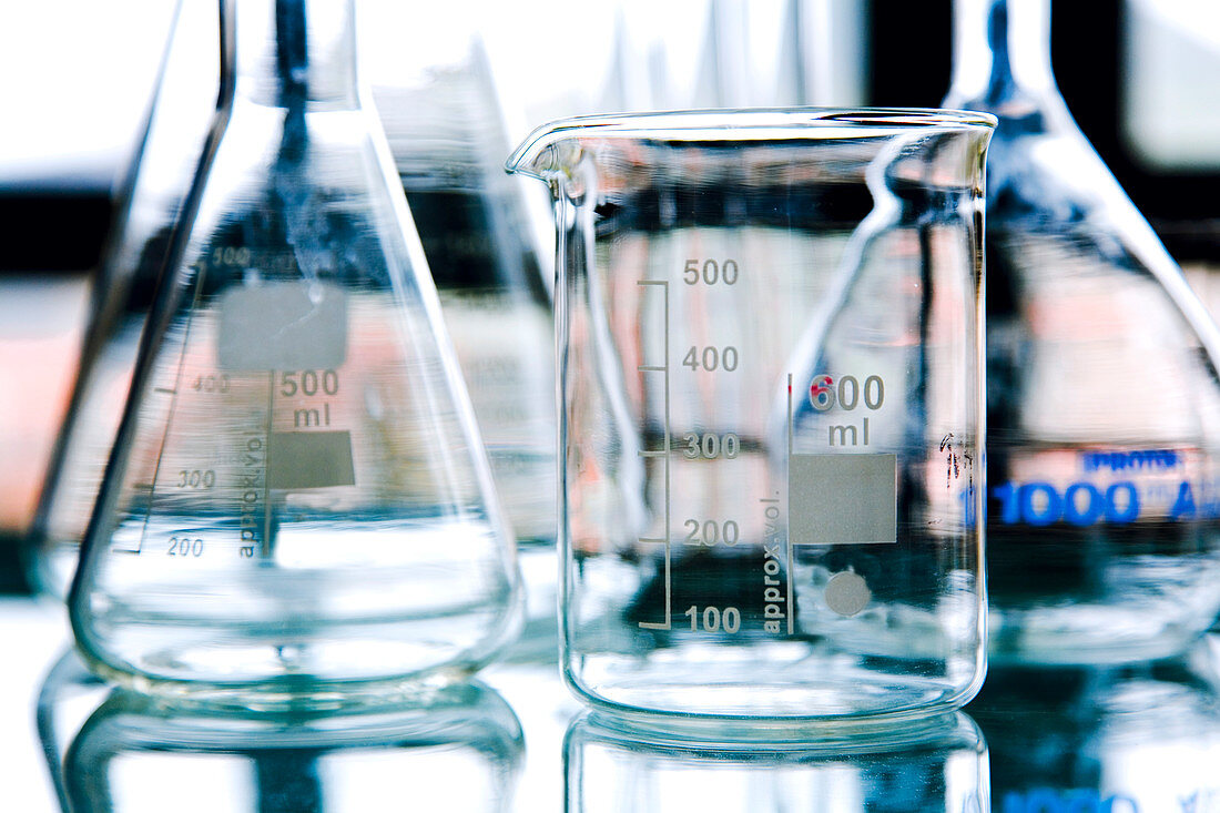 Glassware in laboratory