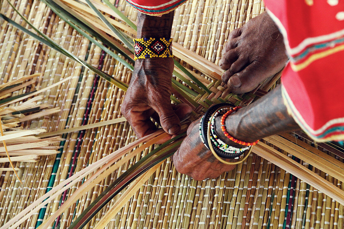 Traditional basket weaver, Philippines