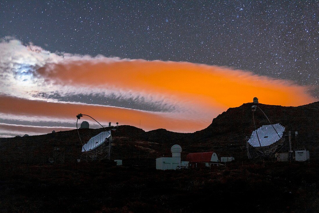 Clouds and light pollution, Canary Islands