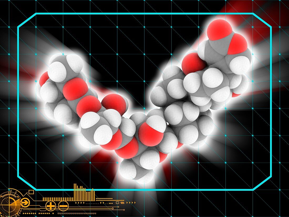 Digoxin heart drug molecule